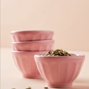 Anthropologie Mini Latte Pink Bowls - Set of 3